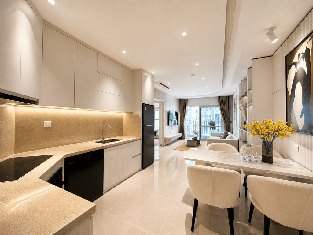 Gian bếp Căn Hộ Mường Thanh Viễn Triều OC3 Căn 3220