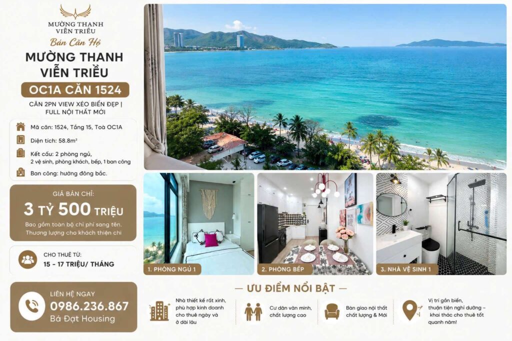 Chính chủ bán Căn Hộ Mường Thanh Viễn Triều OC1A Căn 1522