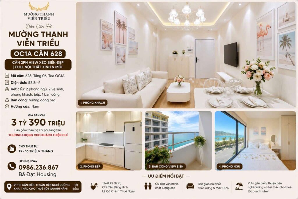 Chính chủ bán Căn Hộ Mường Thanh Viễn Triều OC1A Căn 628