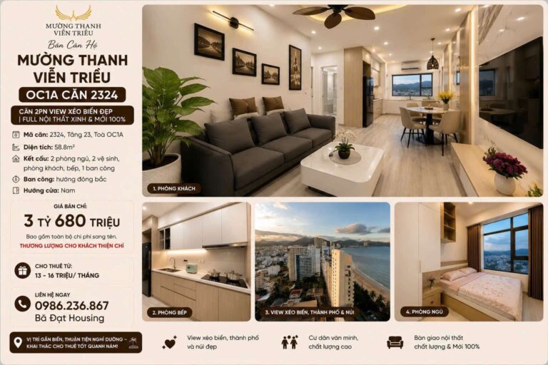 Căn Hộ Mường Thanh Viễn Triều OC1A Căn 2324 – View Biển Đẹp, Nội Thất Mới, Cho Thuê Tốt