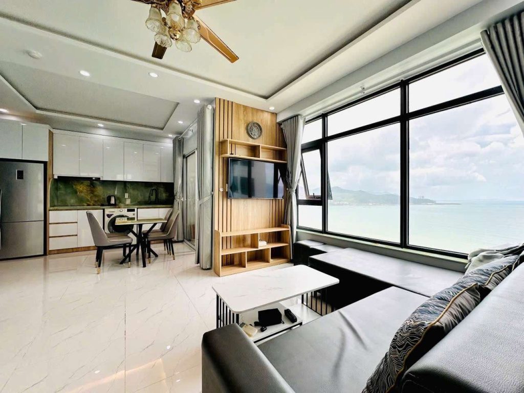 Phòng khách Căn Góc Mường Thanh Viễn Triều OC1A Căn 2702