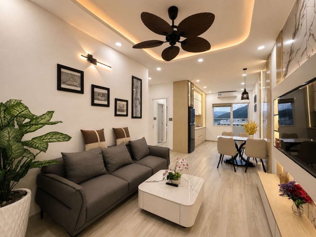 Phòng khách Căn Hộ Mường Thanh Viễn Triều OC1A Căn 2324