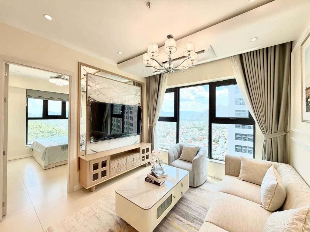 Phòng khách Căn Hộ Mường Thanh Viễn Triều OC3 Căn 3612
