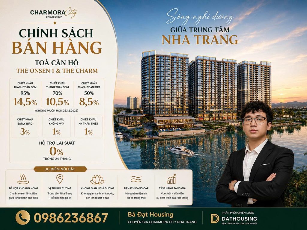 Chính Sách Bán Hàng Onsen 1 Charmora City từ Đạt Housing