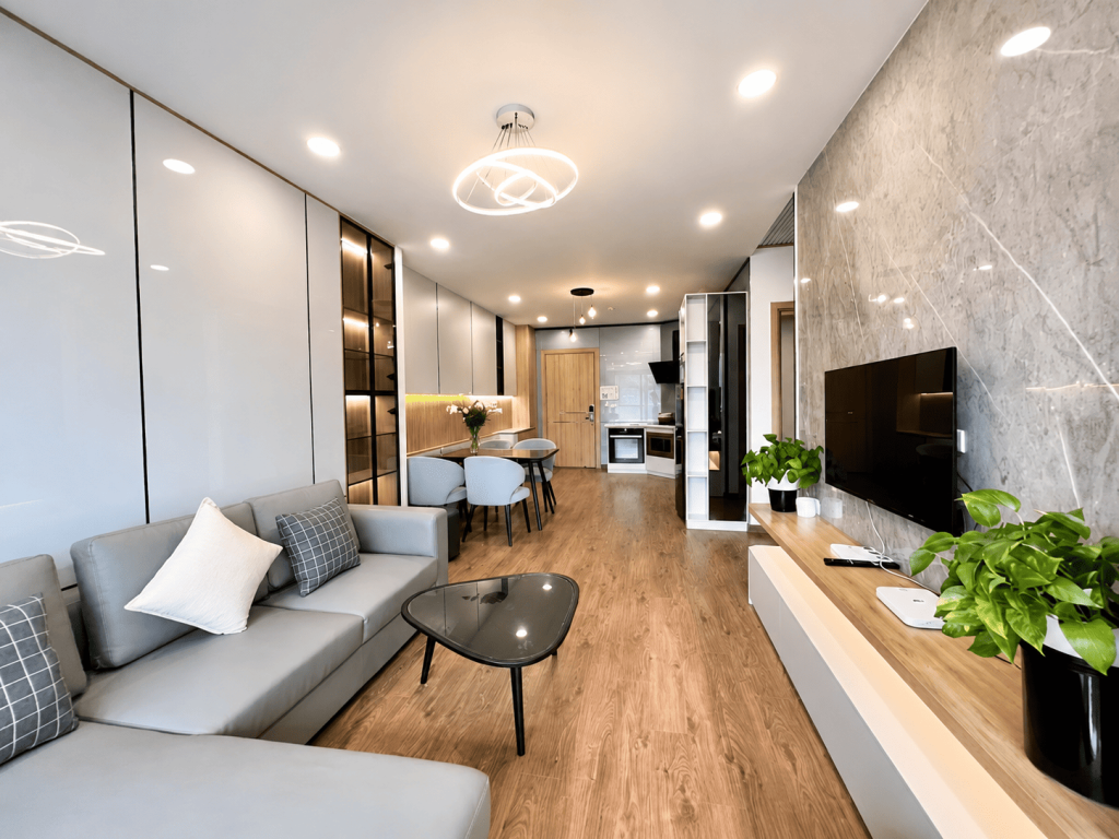 Không gian phòng khách Căn Hộ Mường Thanh Viễn Triều OC3 Căn 1406