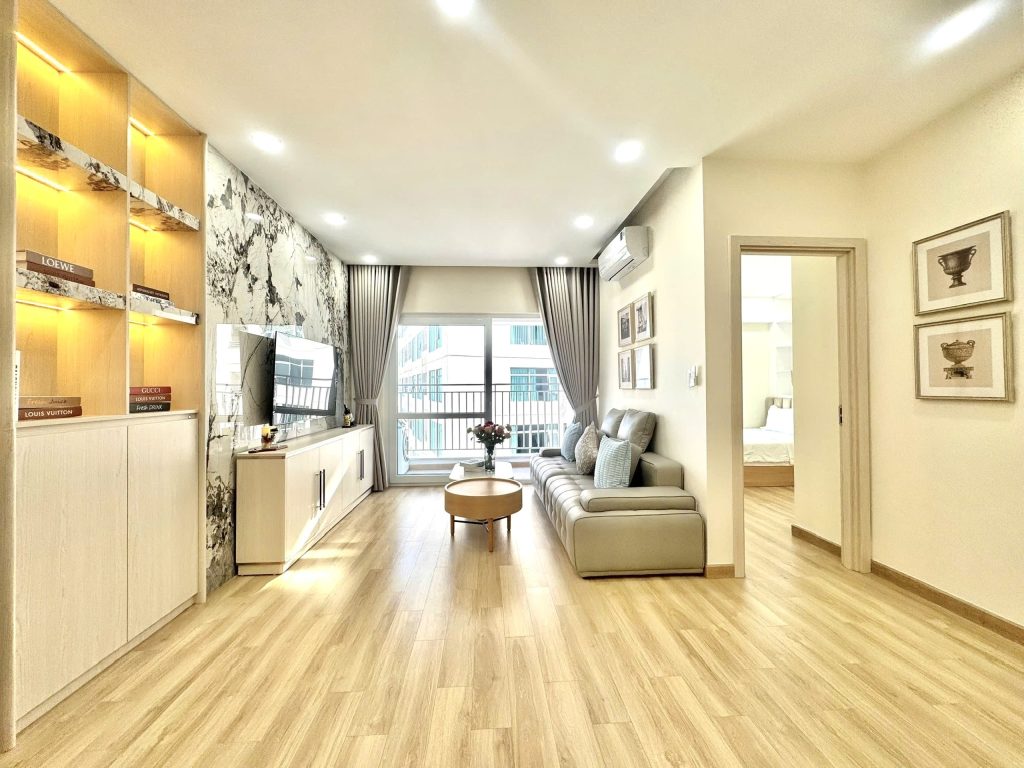 Không gian phòng khách Căn Hộ Mường Thanh Viễn Triều OC3 Căn 3722