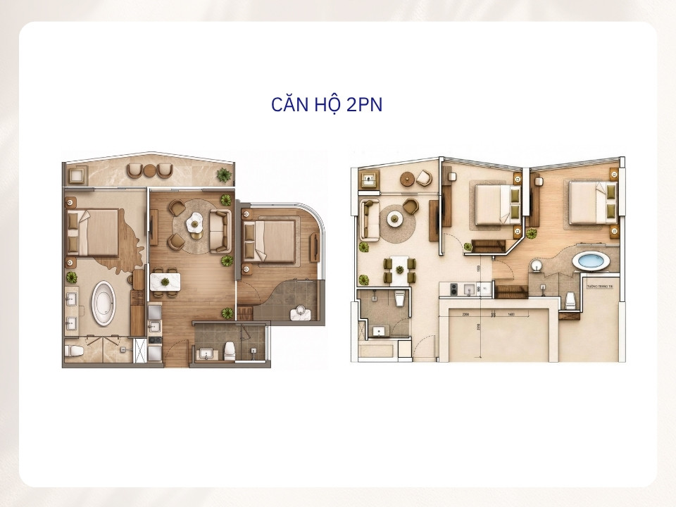 Layout căn hộ Alora Nha Trang 2PN