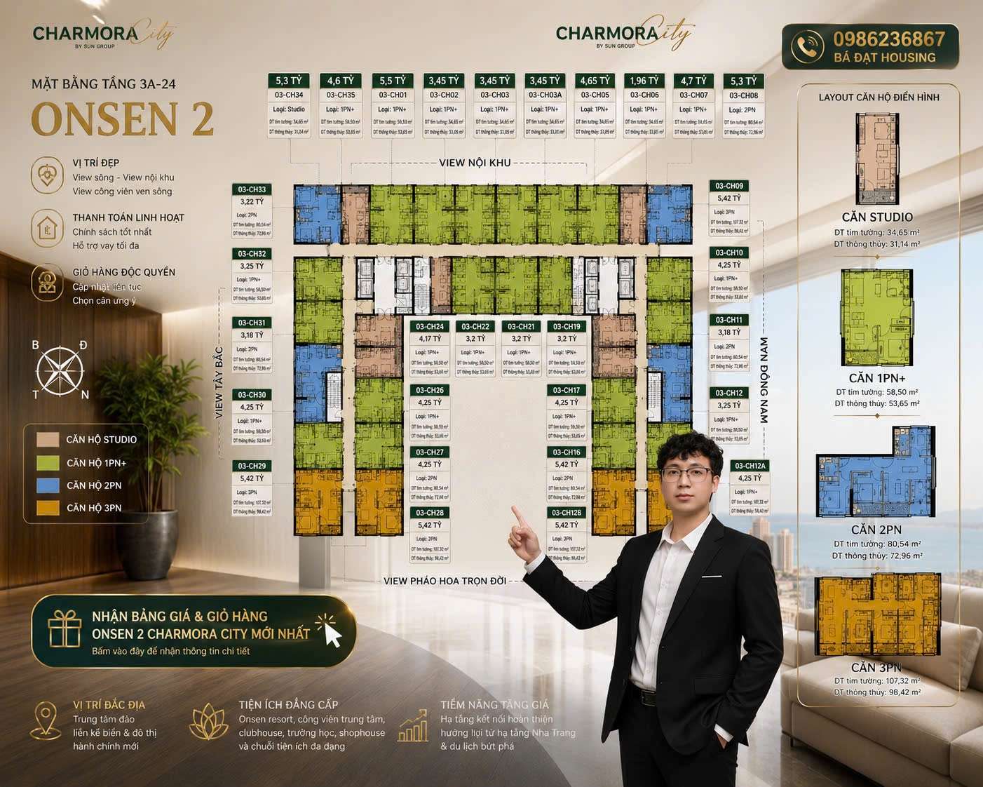 Nhận Bảng Giá Và Giỏ Hàng Onsen 2 Charmora City Mới Nhất Đạt Housing