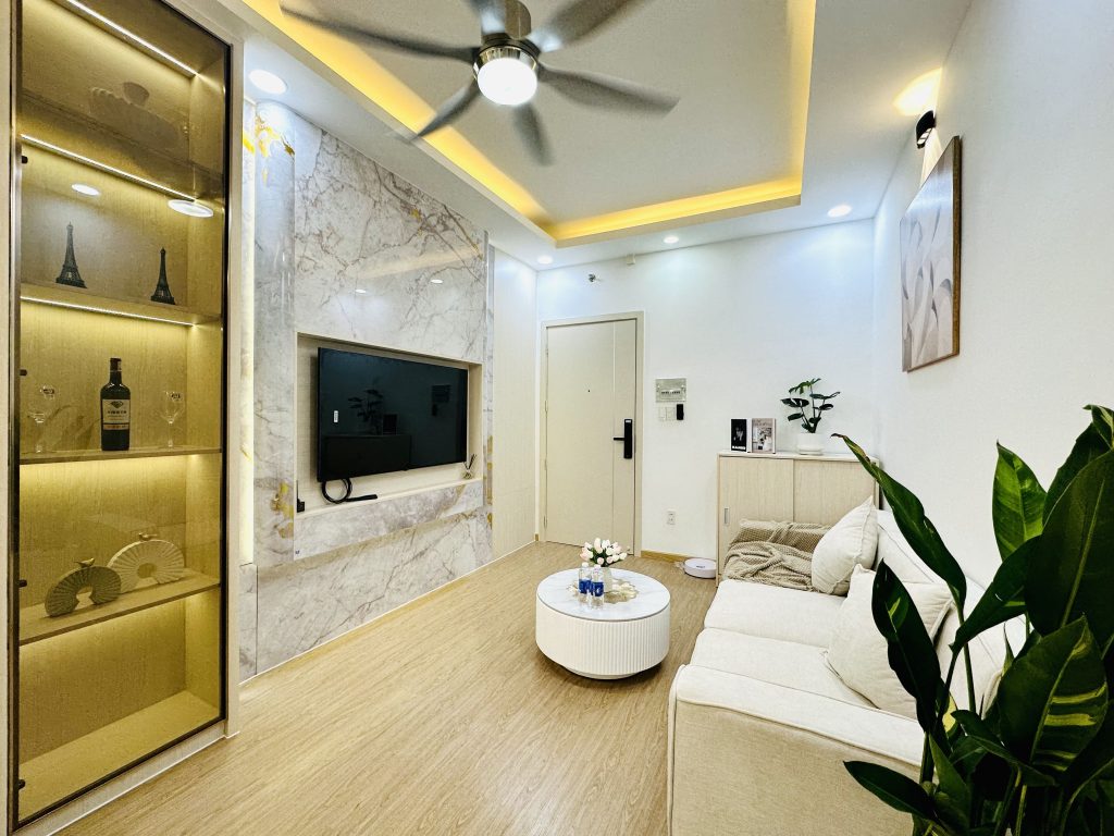 Phòng khách Căn Hộ Mường Thanh Viễn Triều OC1B Căn 3724