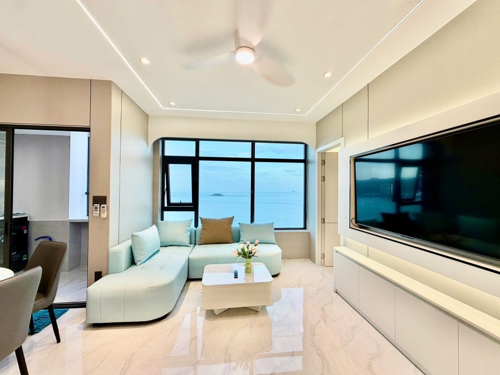 Phòng khách Căn Hộ Mường Thanh Viễn Triều OC1B Căn 3802