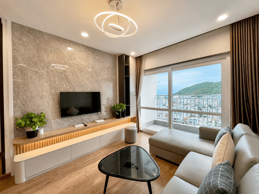 Phòng khách Căn Hộ Mường Thanh Viễn Triều OC3 Căn 1406