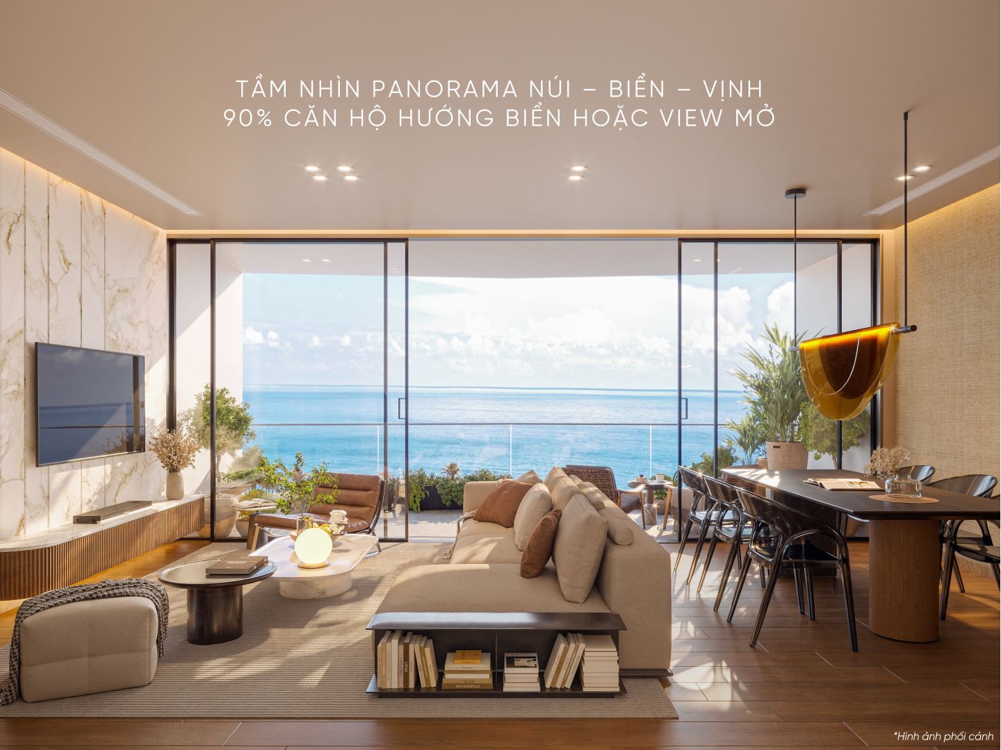 Tầm nhìn Panorama - Núi, biển, vịnh tại Alora Nha Trang