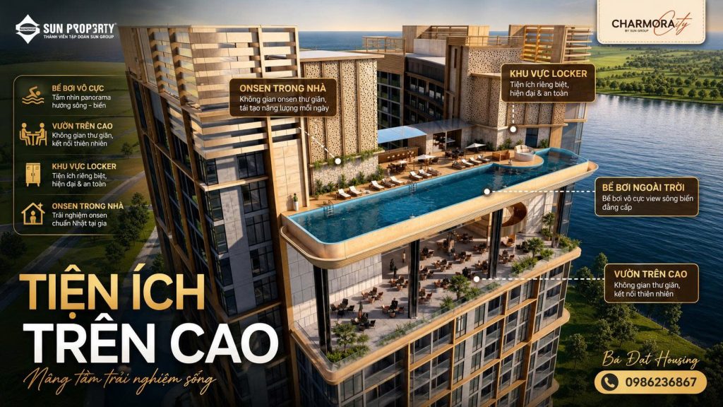 Tiện ích trên cao của The Charm Charmora City Nha Trang