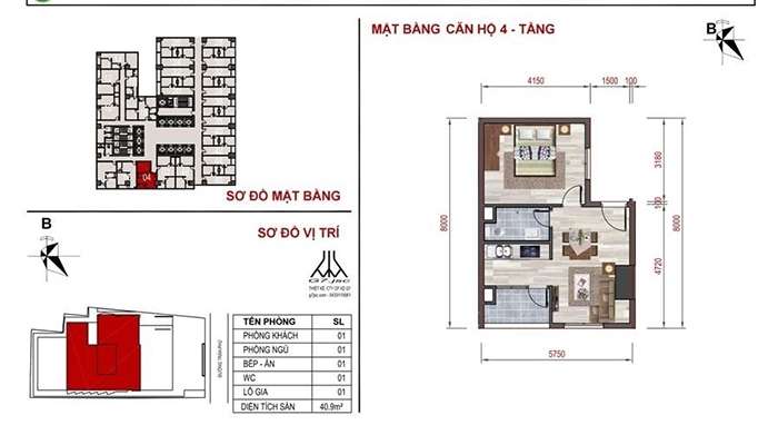 mặt bằng căn hộ số 04 Mường Thanh Luxury Nha Trang