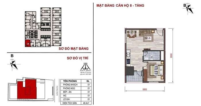 mặt bằng căn hộ số 08 Mường Thanh Luxury Nha Trang