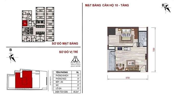 mặt bằng căn hộ số 10 Mường Thanh Luxury Nha Trang