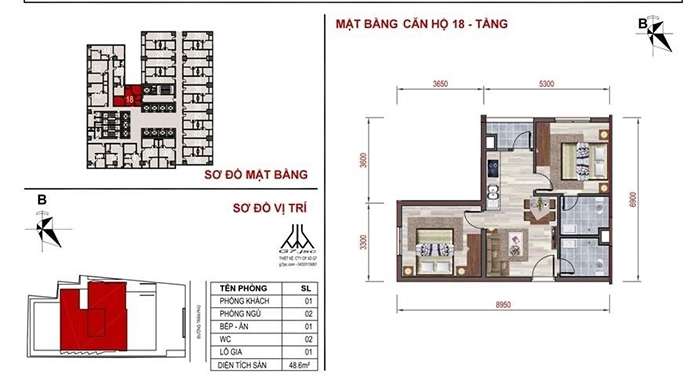 mặt bằng căn hộ số 18 Mường Thanh Luxury Nha Trang
