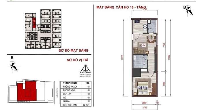 mặt bằng căn hộ số 16 Mường Thanh Luxury Nha Trang