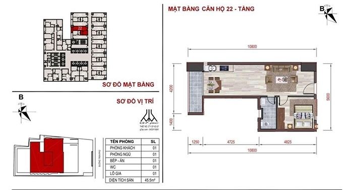mặt bằng căn hộ số 22 Mường Thanh Luxury Nha Trang