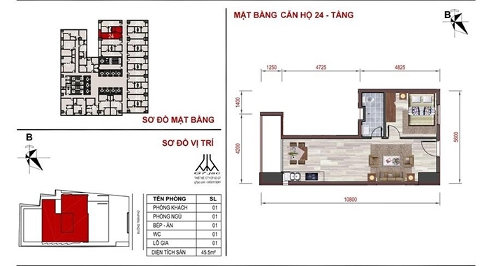 mặt bằng căn hộ số 24 Mường Thanh Luxury Nha Trang