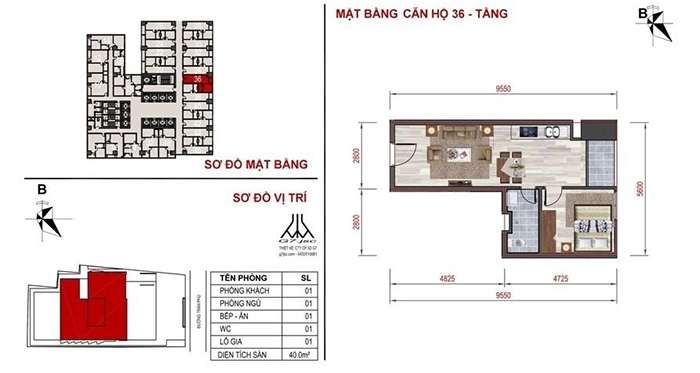 mặt bằng căn hộ số 36 Mường Thanh Luxury Nha Trang