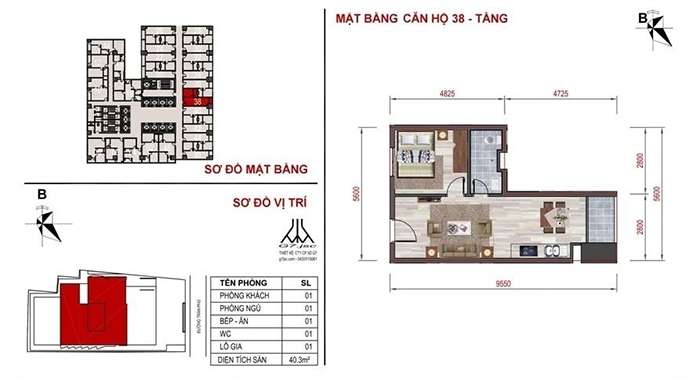 mặt bằng căn hộ số 38 Mường Thanh Luxury Nha Trang