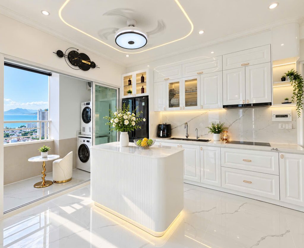 Không gian bếp Căn Hộ Mường Thanh Viễn Triều OC2A Căn 1628