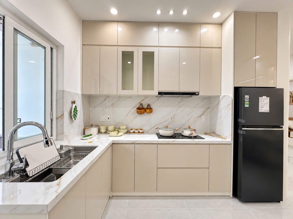 Gian bếp Căn Hộ Mường Thanh Viễn Triều OC1A Căn 3104