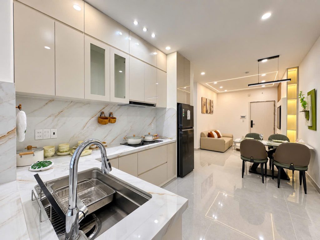 Không gian bếp Căn Hộ Mường Thanh Viễn Triều OC1A Căn 3104