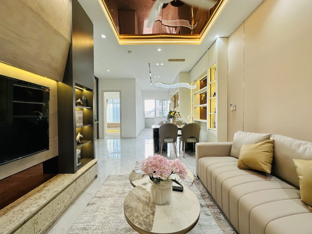 Không gian phòng khách Căn Hộ Mường Thanh Viễn Triều OC2A Căn 1030