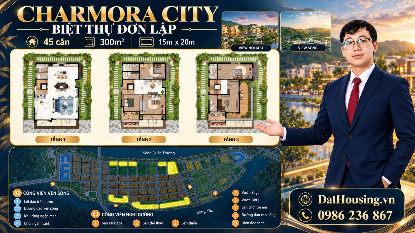 Mặt bằng biệt thự đơn lập Charmora City