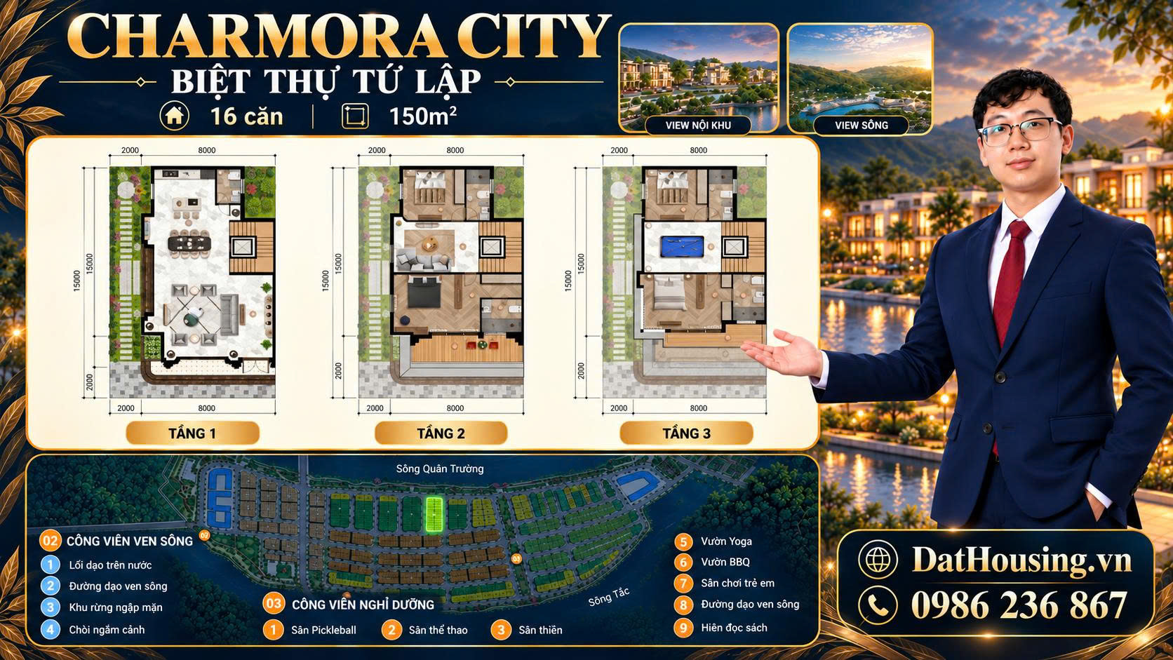 Mặt bằng biệt thự tứ lập Charmora City