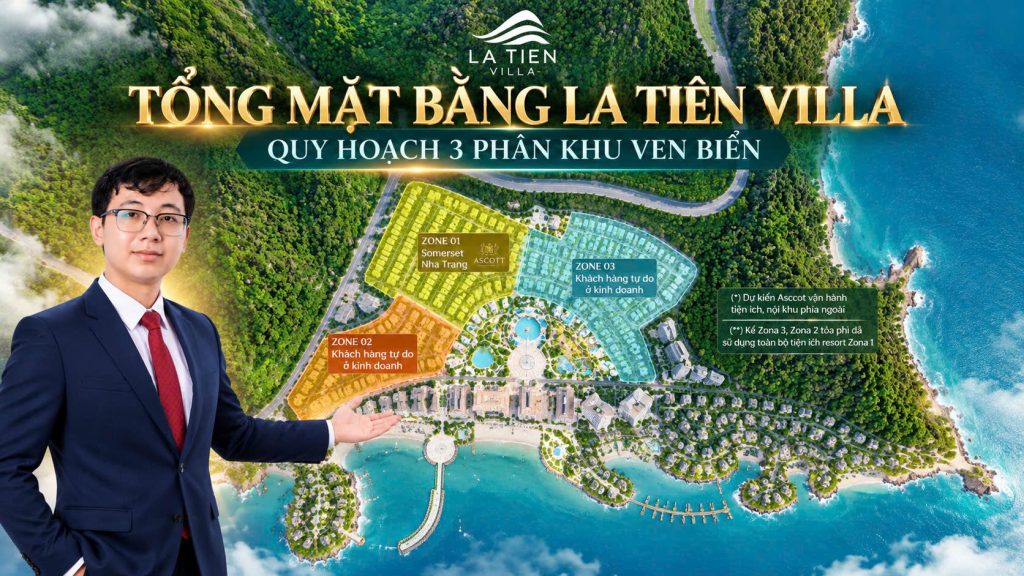 Tổng mặt bằng La Tiên villa Nha Trang - Quy hoạch 3 phân khu